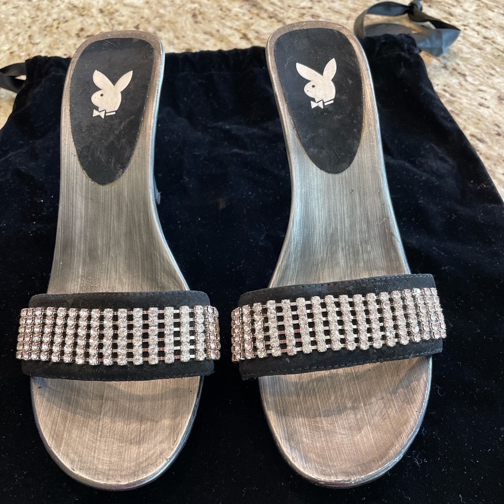 PLAYBOY heels vintage. Only one missing rhinestone